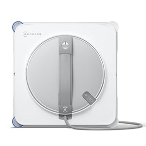 ECOVACS WINBOT W2S Fensterputzroboter, intelligente Bis-an-den-Rand-Reinigung TruEdge™ Schrubber, 3 Wasserdüsen, 10-stufiges Schutzsystem, Win-SLAM 4.0 Routenplanung, gleichmäßiges Klettersystem