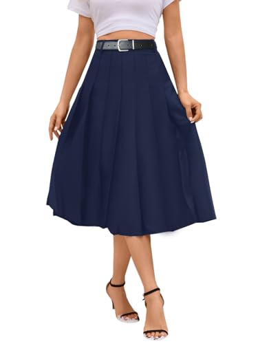 Image of SANGTREE Girls Women's Pleated Skirt, Elastic Waist Uniform Skirt, 2 Years - US 4XL