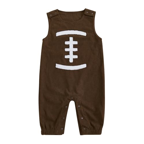 Toddler Baby Boys Girls Football Overalls Romper Outfit Sleeveless Suspenders Jumpsuit One Piece Playsuit Clothes