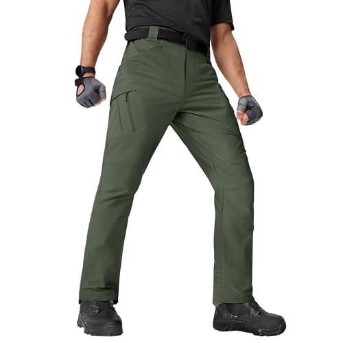 TACVASEN Men's Cargo Work Pants Construction Tactical Water Resistant Lightweight Outdoor Hiking Pants with 9 Pockets