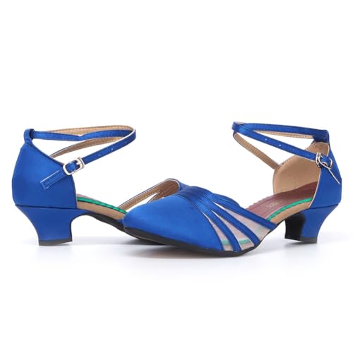 SWDZM Women's Ballroom Dance Shoes Closed Toe Latin Salsa Tango Character Dance Shoes Low Heel3
