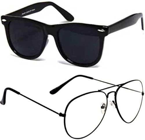 Image of UV-Protected Unisex Wayfarer And Aviator Combo Pack Of 2 Sunglasses
