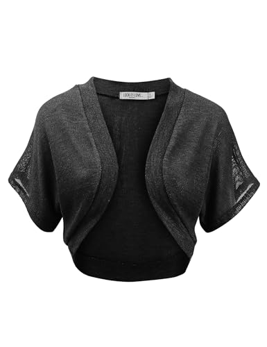 Image of Lock and Love Women's Versatile Open Front Lightweight Short Sleeve Bolero Shrug