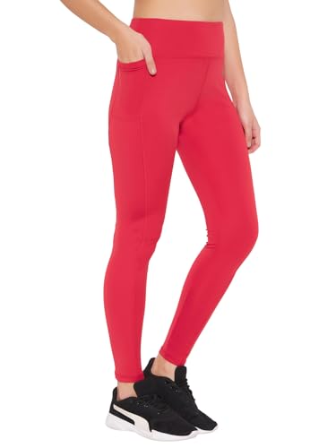 Image of Clovia Women's High Rise Active Regular Fit Tights With Side Pocket