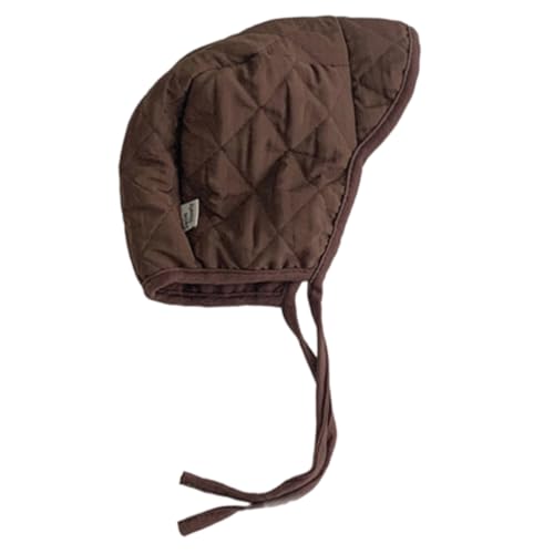 ffgguuiic Baby Hat Cotton Bonnet Caps with Ear Protections and Adjustable Ties for Warmth and Comfortable 0 12 Months Infants Brown