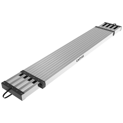 Garvee Aluminum Work Plank with Anti-Slip Texture 9-15 ft Telescoping Plank 440 Lb Capacity Heavy-Duty Scaffolding Platform Portable Ladder Accessory for Indoor & Outdoor Work
