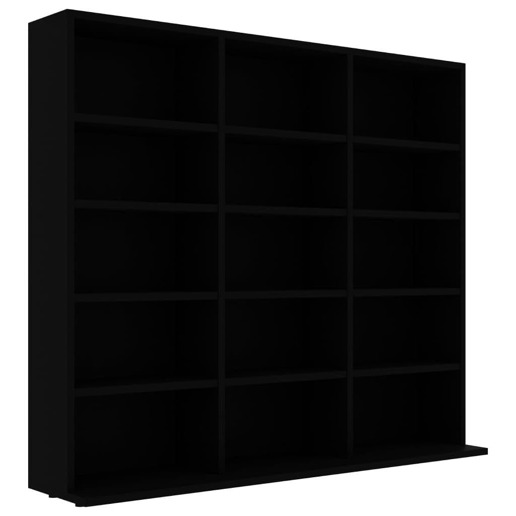 Toshilian Étagère Rangement CD/DVD, Armoire à CD Meuble de Rangement CD Armoire à CD Noir 102x23x89,5 cm Aggloméré