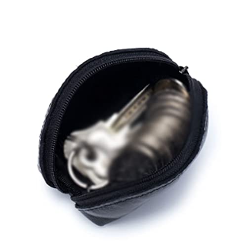 Women's Oil Waxed Genuine Leather Mini Card Holder Key Holder Zip Wallet Small Tote Money Bag (Yellow)3