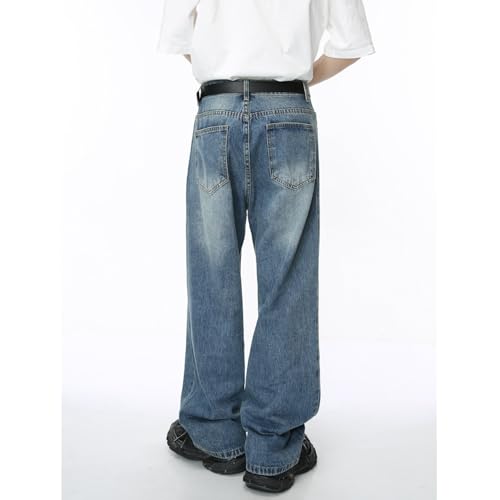 Men's Denim Jeans Korean Style Loose Straight Leg Casual Weekend Daily Commuter Pants for Men4
