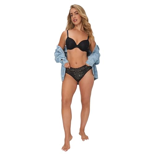 Maidenform Women's Underwear, Perfect Fit Hi-Cut Panties, Stretch Lace High-Leg Underwear for Women, 3-Pack4