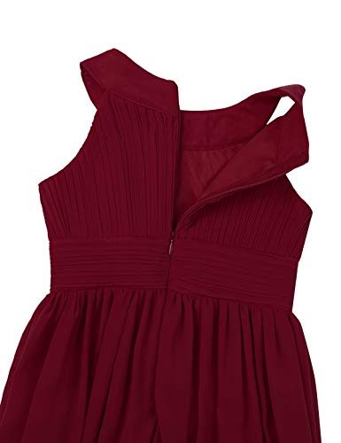 Kids Flower Girls Sleeveless Chiffon Wedding Dress Birthday Party Pageant Formal Event Gown4