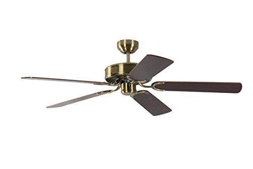 Ventilateur de plafond Potkuri Laiton antique / Acajou 132 cm