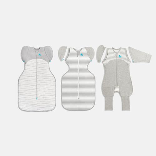 Image of Love to Dream Swaddle UP Transition Bag Starter Pack, Patented Zip-Off Wings, Gently Help Baby Safely Transition from Being Swaddled, Gray, Medium
