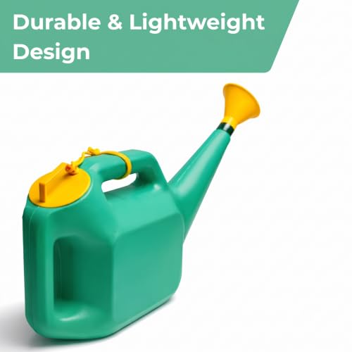 Image of 10 Litre Watering Can for Plants | Heavy Duty Plastic Garden Water Can with Long Spout | Indoor & Outdoor Gardening, Balcony, Home, Nursery (Green)