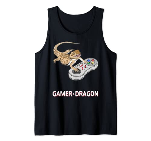 Bearded Dragon Playing Video Game Reptiles Pagona Gamers Débardeur