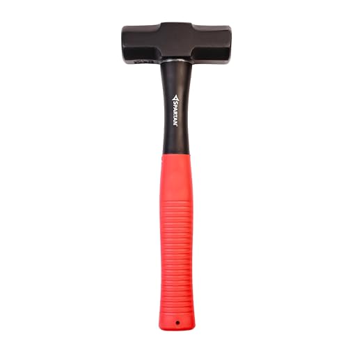 Image of Spartan 2 lb Heavy Duty Sledge Hammer for Breaking, Masonry and Construction | Forged Steel Head with Shock Resistant Fiberglass Handle and Comfortable Non Slip Grip