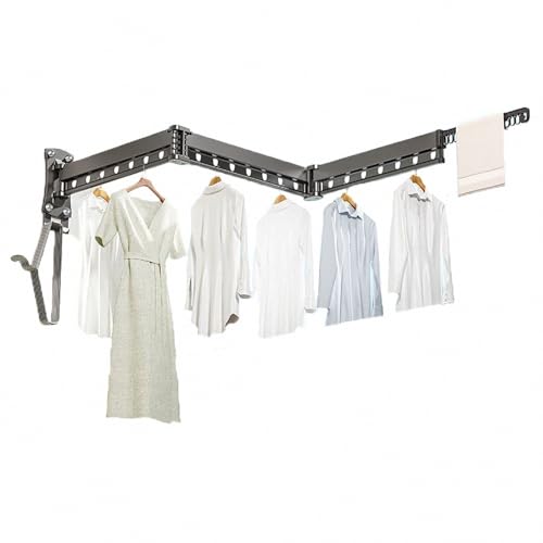 Porte-pantalons coulissant en aluminium et séchoir mural pliable