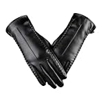 Women's Leather Gloves, Touchscreen Thermal Lined...
