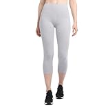 Jockey Women's Soft Stretch Cotton High Waist Capri Leggings Light Heather Grey