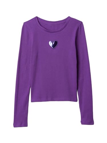Image of Gap Girls' Long Sleeve Ribbed Henley Top Shirt
