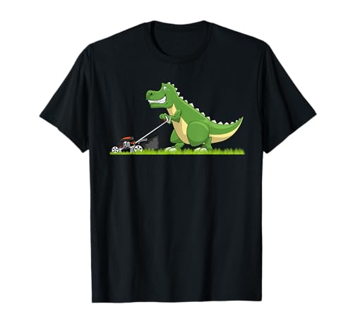 Coole Rasenmäher-Kunst für Männer, Jungen, Kinder, Rasenmäher, Dinosaurier T-Shirt