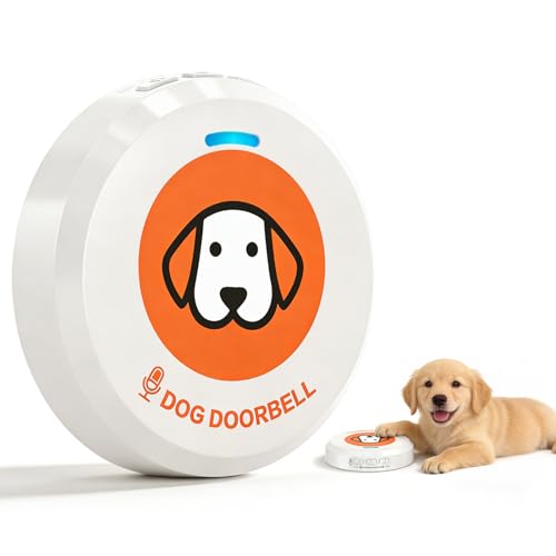 ChunHee Recordable Dog Doorbell Train Your Dog with Your Own Voice Puppy Potty Training Bell for Dogs to Go Outside 5 Adjustable Volume Dog Button with Potty & Outside Sounds