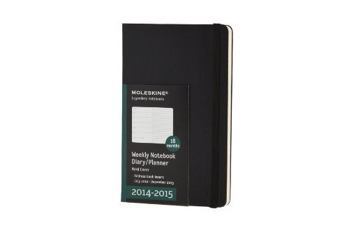 Moleskine 2014-2015 Weekly Planner, 18 Month, Large, Black, Hard Cover (5 x 8.25)