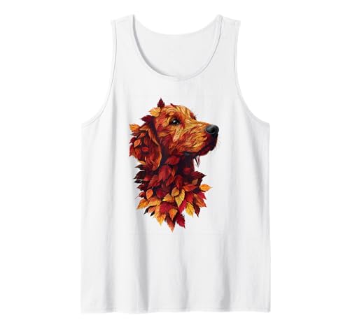 Golden Retriever Autunno Foglie Autunno Natura Cane Canotta