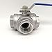 Water hose shut off valve,ball valve,way valveBall Valve Stainless Steel 3-Way, T-Type Full Port Pipe Ball Valve with Handle Female Thread 1/4