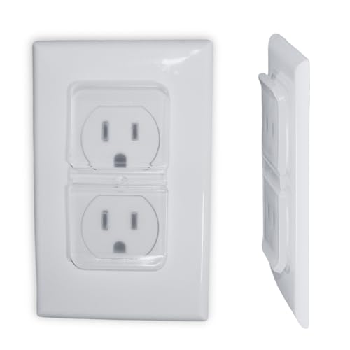 Image of Clear Double Outlet Covers Baby Proofing (20 Pack, 40 Sockets) | Baby Proof Plug Covers for Electrical Outlets | Safe & Secure Baby Safety Products | Childproof Socket Covers Protect Toddlers & Babies