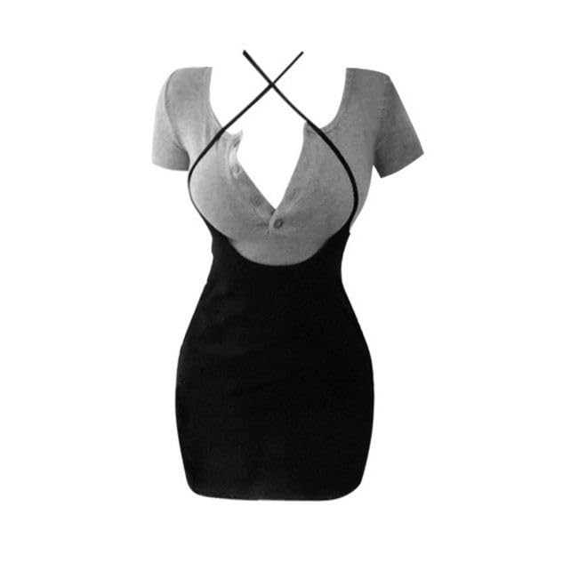 Summer Mini Dress, Short Sleeve, 2 Piece