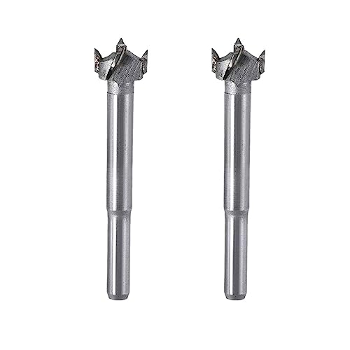 TOP-VIGOR 2Pcs 14mm Forstner Drill Bit Set, Carbide Alloy Steel Wood Auger Drill Bit Hole Saw Opener for Woodworking Hinge Hole Drilling Boring Bit Cutter