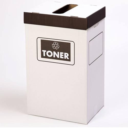 TELECAJAS | Caja Reciclaje Tóner - Contenedor con Tapa incluida para Depositar Cartuchos vacios de desechos de Tóner usados en oficias y espacios de trabajo con impresoras | Pack de 5 unidades