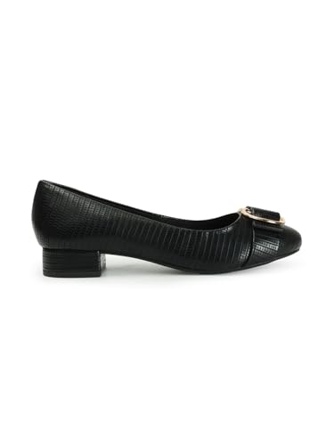 Image of Carlton London Women's Textured Round Toe Block Heel Pumps