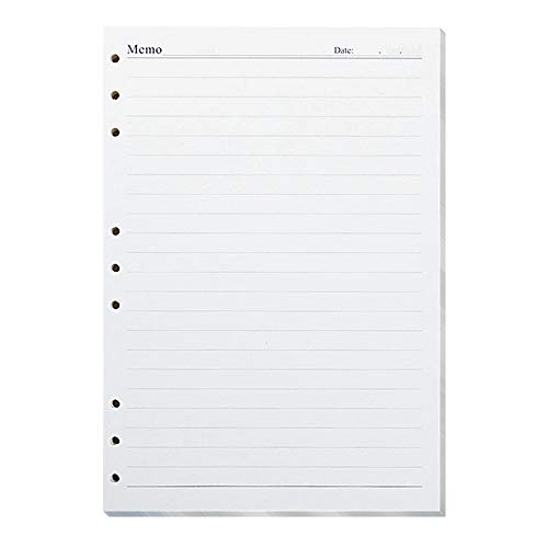 Ruled Inserts 9 Hole B5 Planner Refills Pages 9-Ring Binder Lined Paper for Journal Notebook Diary Inserts