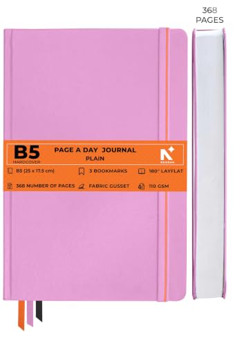 Image of NEORAH -B5 PLAIN| 368 Pages - 110 Gsm | PAGE A DAY JOURNAL (25x17.5 cm)-Hardcover Unruled Notebook |Back Pocket |3 Silk Book Mark - Completely HANDMADE for Journaling,Note Taking- LAVENDER