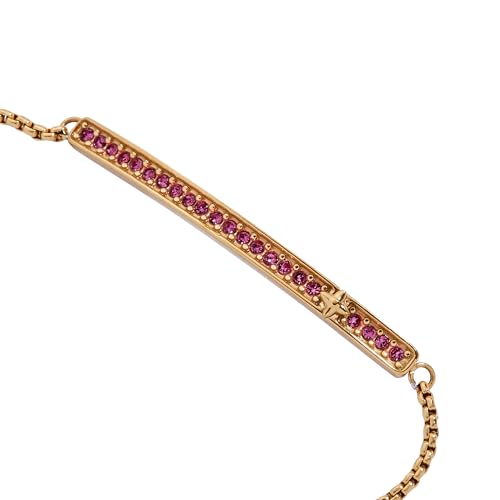 Image of Alex and Ani Pave Bolo Birthstone Bracelet - Stainless Steel Gold /Silver, Perfect for Stacking, Adjustable Birthstone Bracelet for Women, Ideal Gift Jewelry