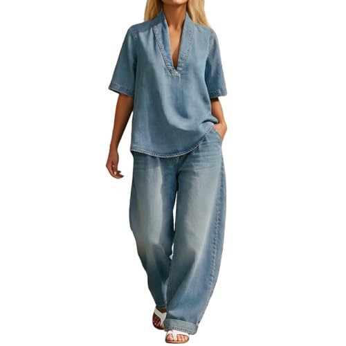 Veste en jean rétro et pantalon baggy pour vos sorties casual