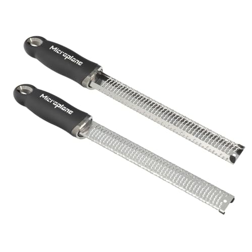 Image of Microplane Premium Classic Series Zester 18 /8, Black - Lemon Zester & Cheese Grater & Vegetable Grater - Citrus, Parmesan Cheese, Garlic, Ginger, Nutmeg, Chocolate - Stainless Steel Grater