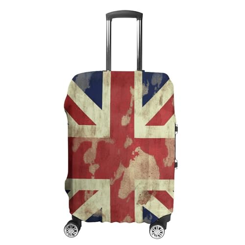 Travel Luggage Cover Elastic Suitcase Protector Anti-Scratch Washable Vintage Union Jack British Flag Luggage Sleeve Tsa Approved Carry on Covers Baggage Cover Fits 18-32 Inch Luggages