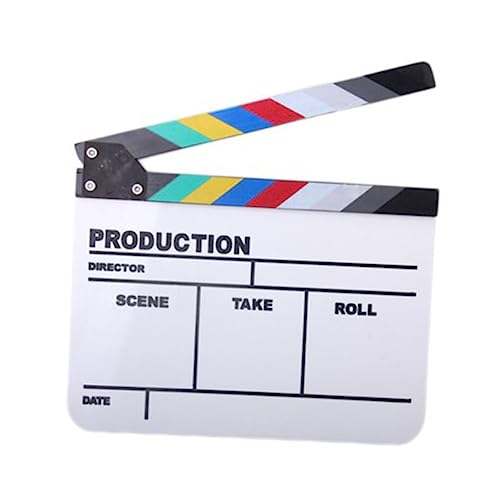 Claqueta colorida para TV película Mobestech de material acrílico resistente con dos unidades 3