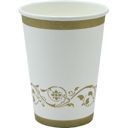 Graziano, Vasos de papel Gold Elegance Paquete de 8 vasos, 200 cc, buffet dulces party
