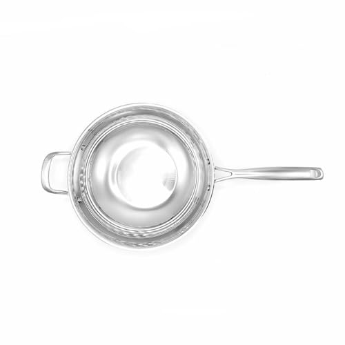 Wok de acero inoxidable con tapa 23.5 in capacidad 6.63 qt miniatura 6