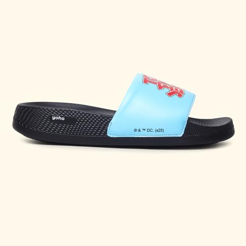 Image of YOHO Sliders for Men | Comfortable and Lightweight Slides | WB Cartoon & Comic Characters: Batman,Superman,Tom & Jerry,Rick & Morty,Big Bang Theory, Friends and Scooby Doo for Boys