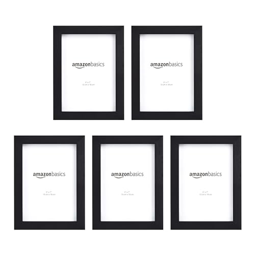 Amazon Basics Rechteckig Fotorahmen, 5 Stück, Schwarz, 13 x 18...