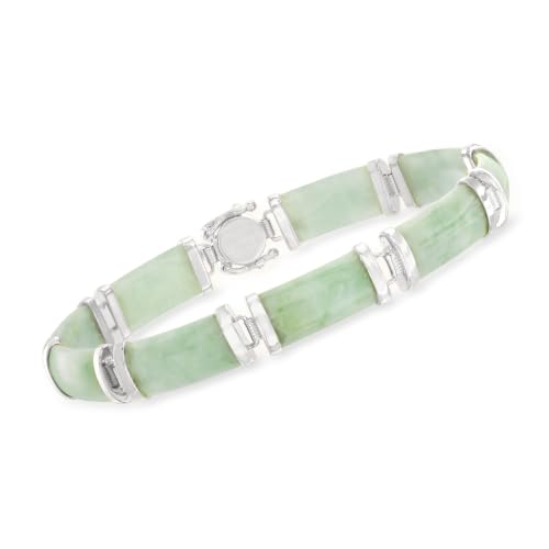 Image of Ross-Simons Jade Good Fortune Bracelet in Sterling Silver