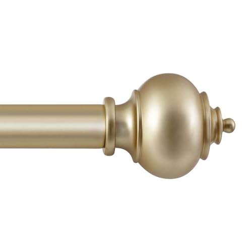 H.VERSAILTEX Curtain Rods for Windows 16-59", 1" Heavy Duty Adjustable,Gold