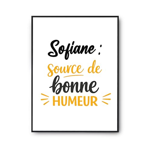 Poster Sofiane source de bonne humeur | Affiche Otshirt décoration murale citation humour