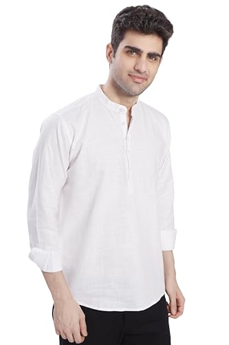 Image of DIVISIVE Men's Slim Fit Full Sleeves Cotton Short Kurta