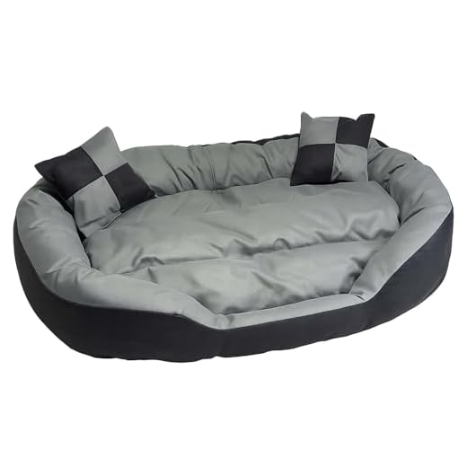 Hossi's Wholesale Hundebett waschbar mit Wendekissen, kuscheliges Hundesofa grau, Hundekorb Größe M 85x70x20cm